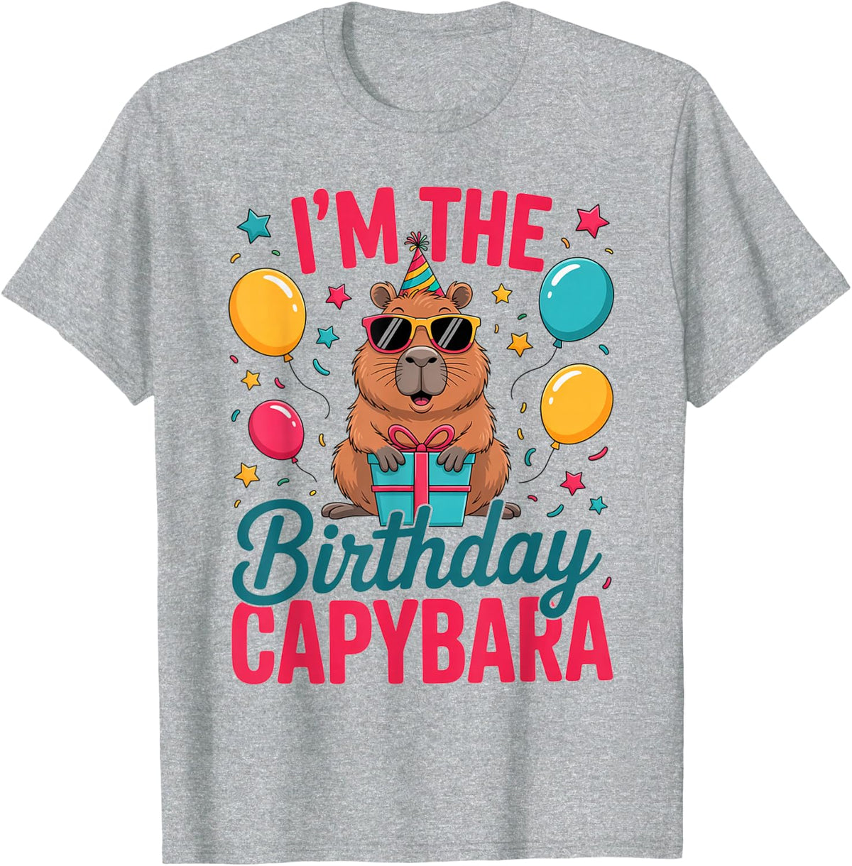 Im The Birthday Capybara Group Family Matching Party T-Shirt - Heather Grey