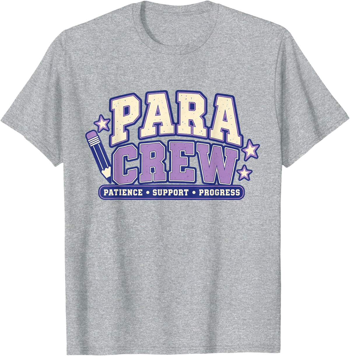 Paraprofessional para Crew Patience Support Progress T-Shirt - Heather Grey