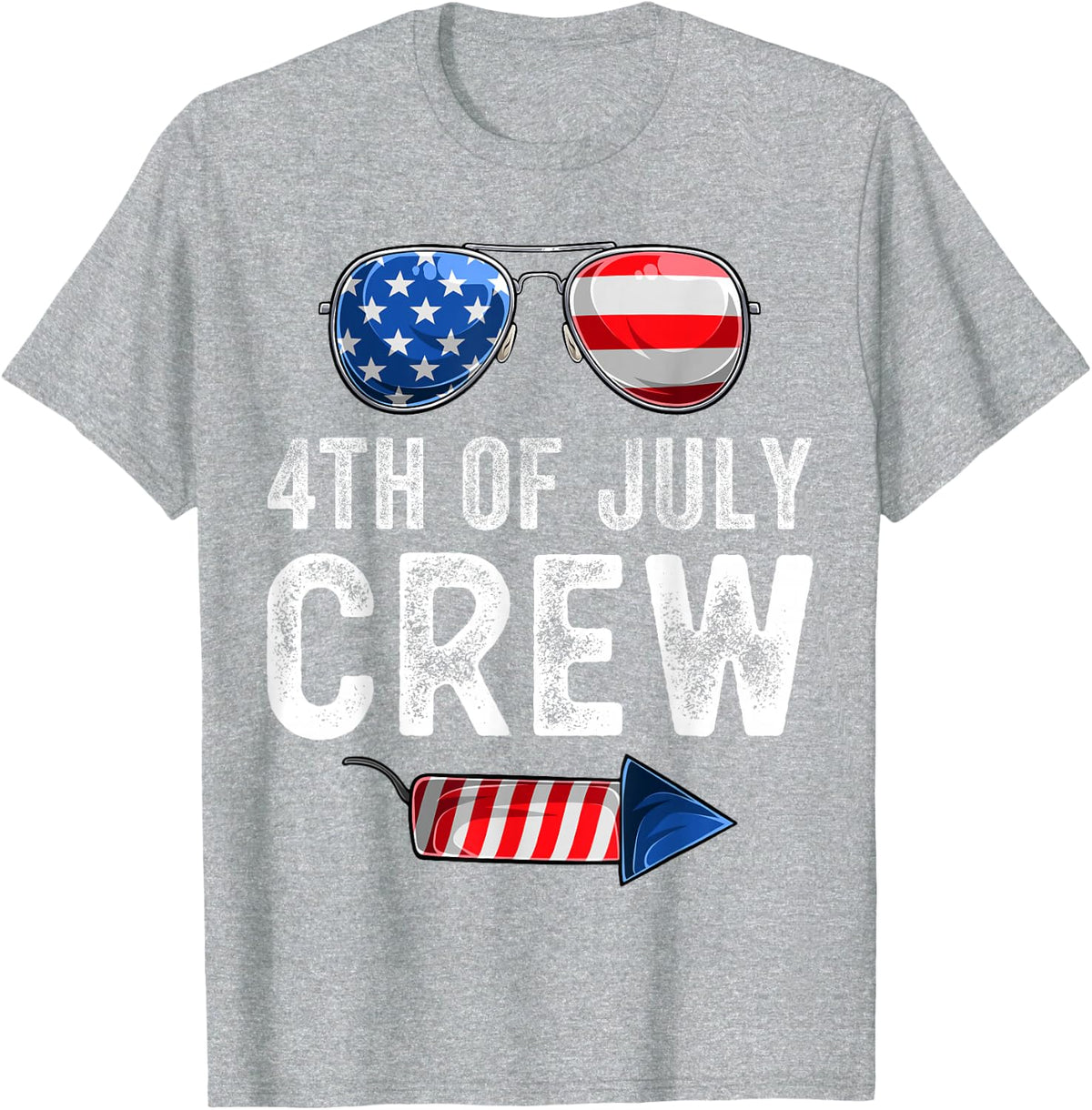 4th of July Crew Matching Family Outfits Men Women Kids Fun T-Shirt - Heather Grey