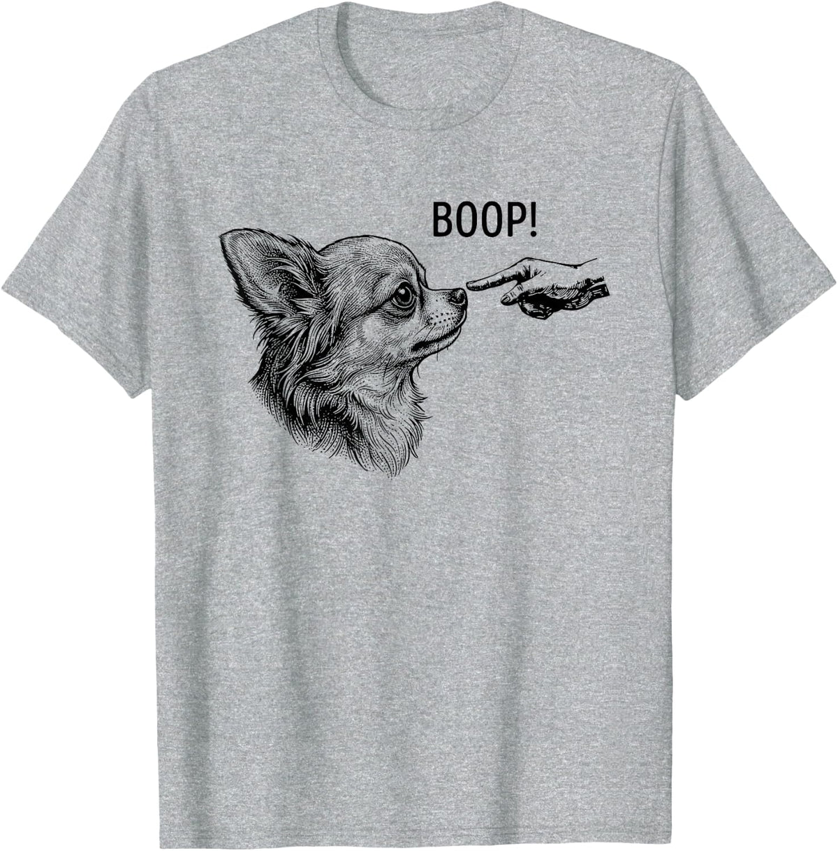 Funny Boop Chihuahua Cute Dog Lover T-Shirt - Heather Grey