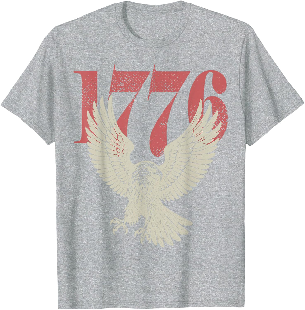 Retro 1776 Bald Eagle 250th Anniversary American 4th of July T-Shirt - Heather Grey