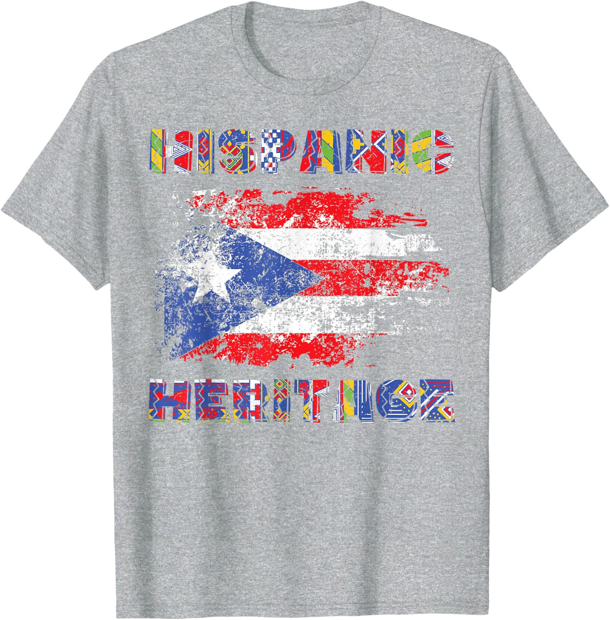Puerto Rico Hispanic Heritage Month Gift Design Idea T-Shirt - Heather Grey