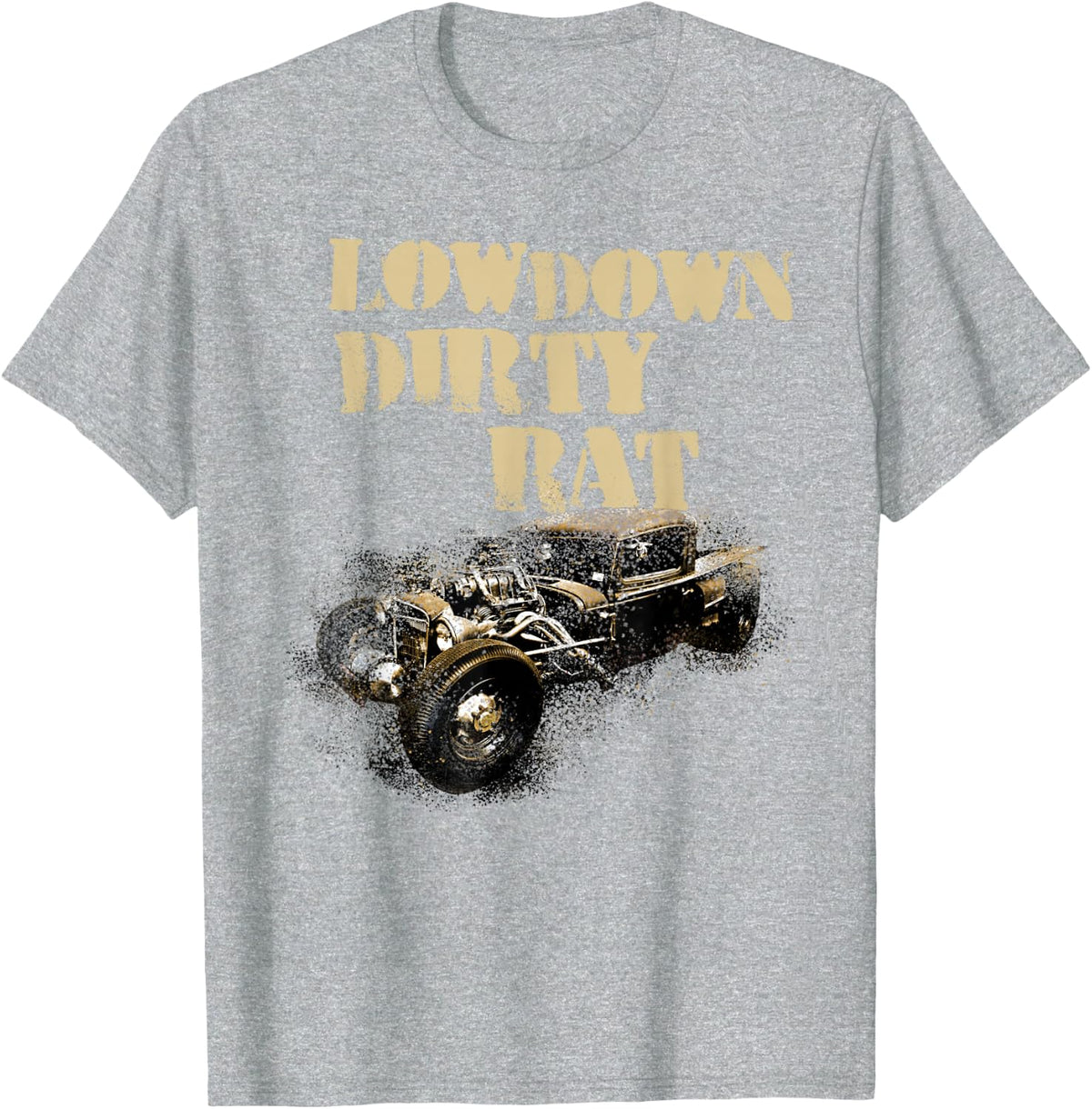 Men's Rat Rod Rust Truck Car Show Low Down Dirty Rat T-Shirt T-Shirt - Heather Grey