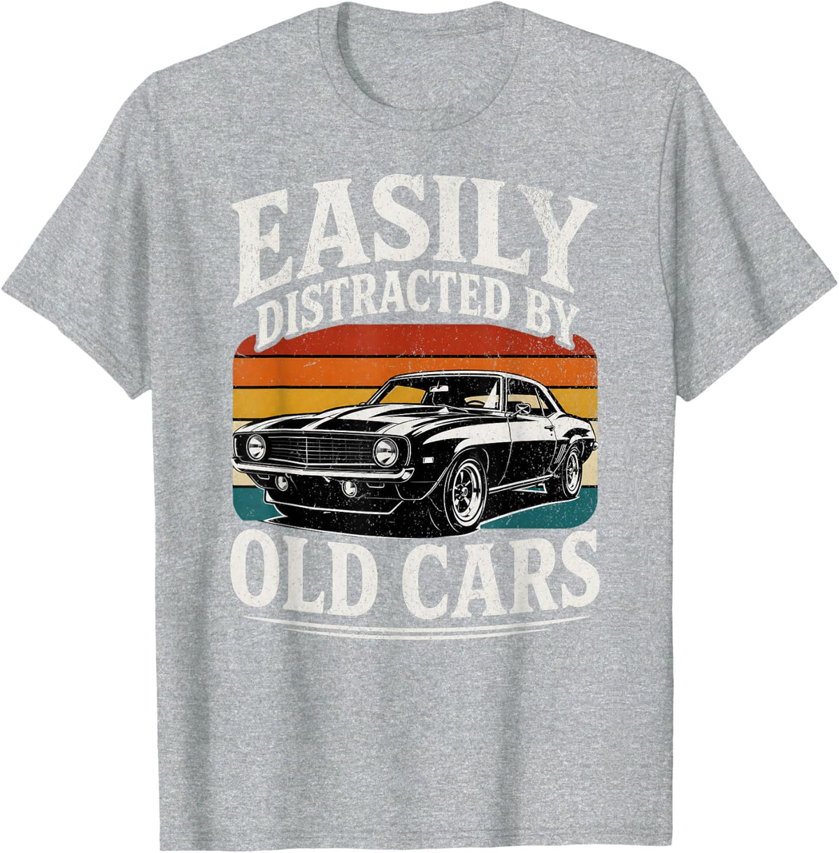 Easily Distracted By Old Cars Classic Father's Day Mens T-Shirt - Heather Grey