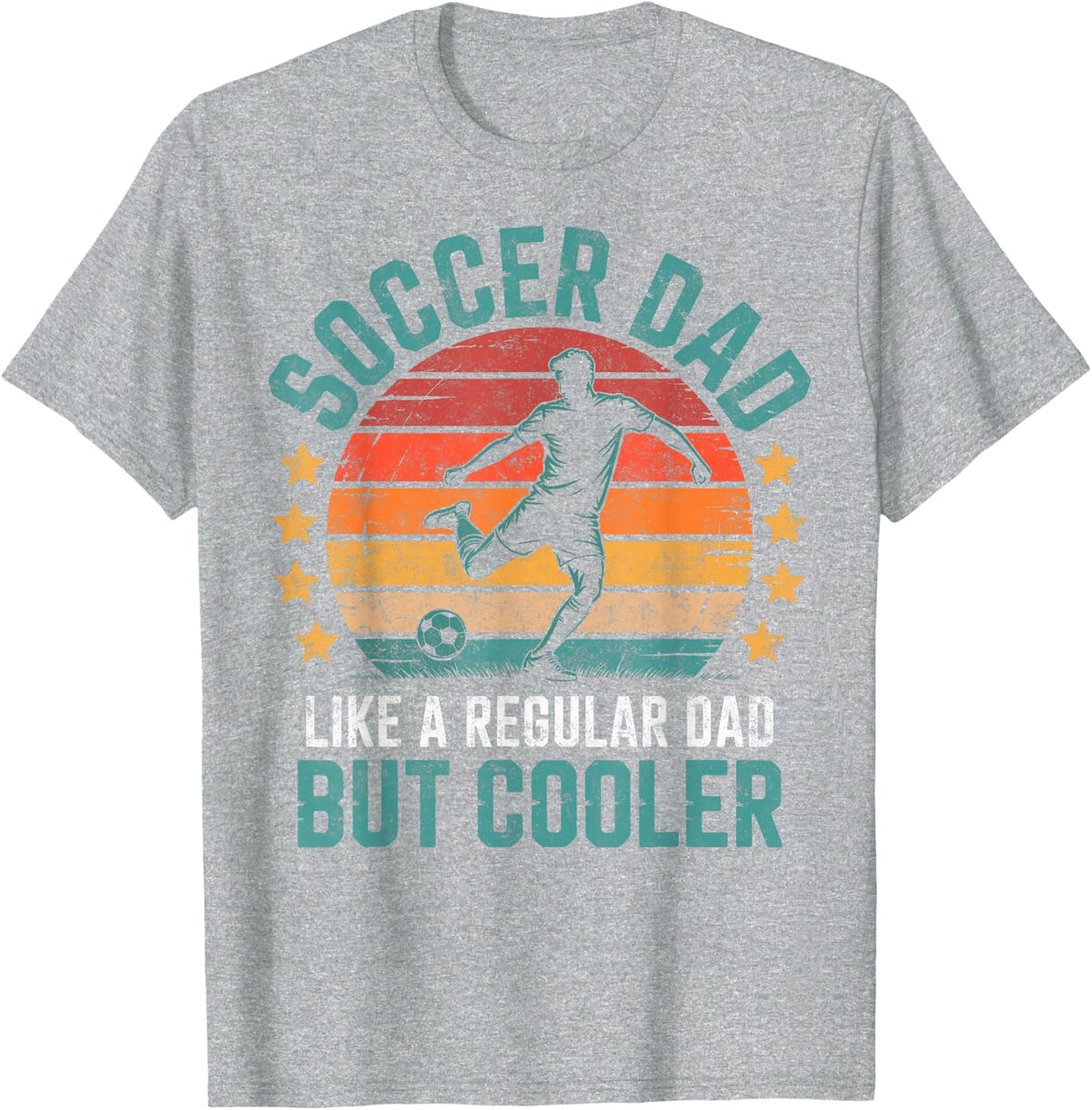 Vintage Soccer Player Dad Like a Regular Father But Cooler T-Shirt - Heather Grey